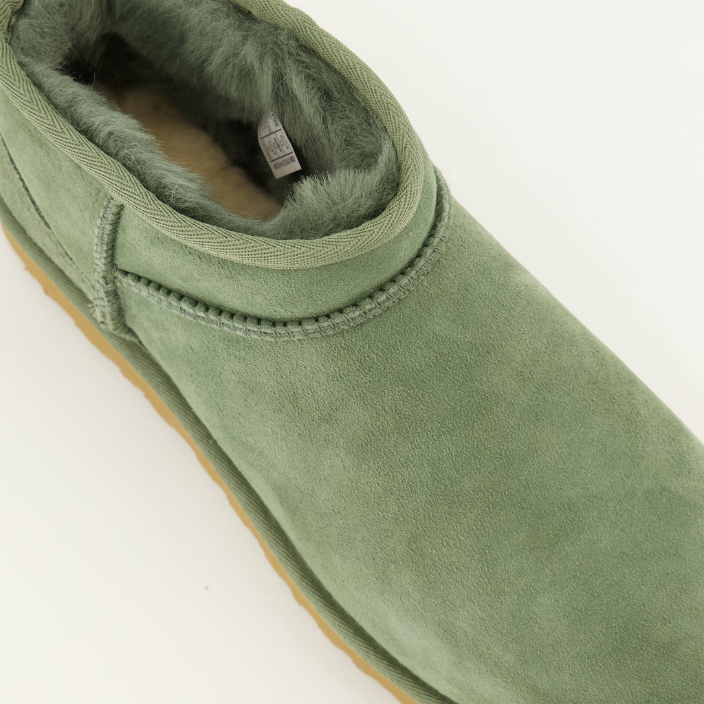 Bottines Classic Ultra Mini Green Boots Ugg Vert Femme