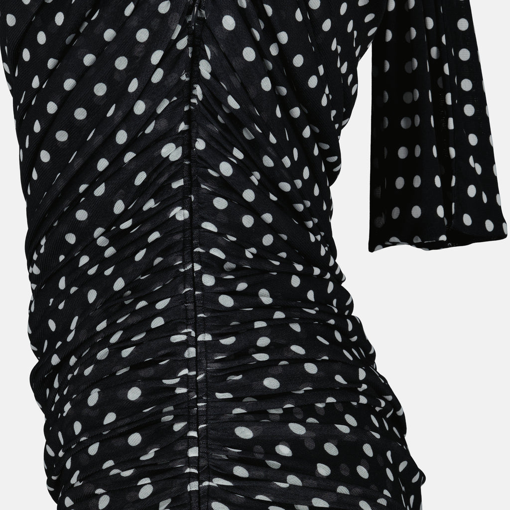 Robes Vestido Assimétrico de Bolinhas Patou Noir Femme
