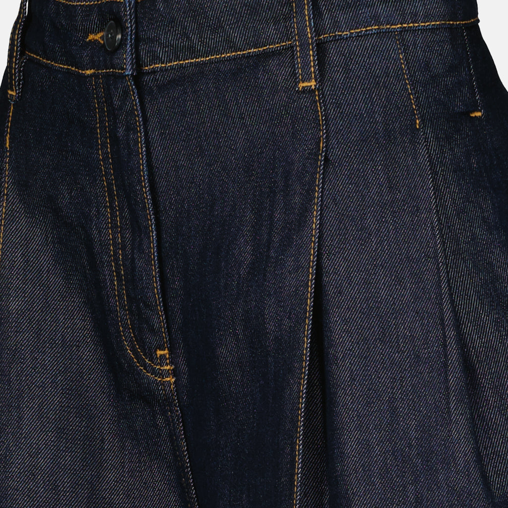 Pantalons Calças de Denim Satinado Azul Largo Iro Bleu foncé Femme