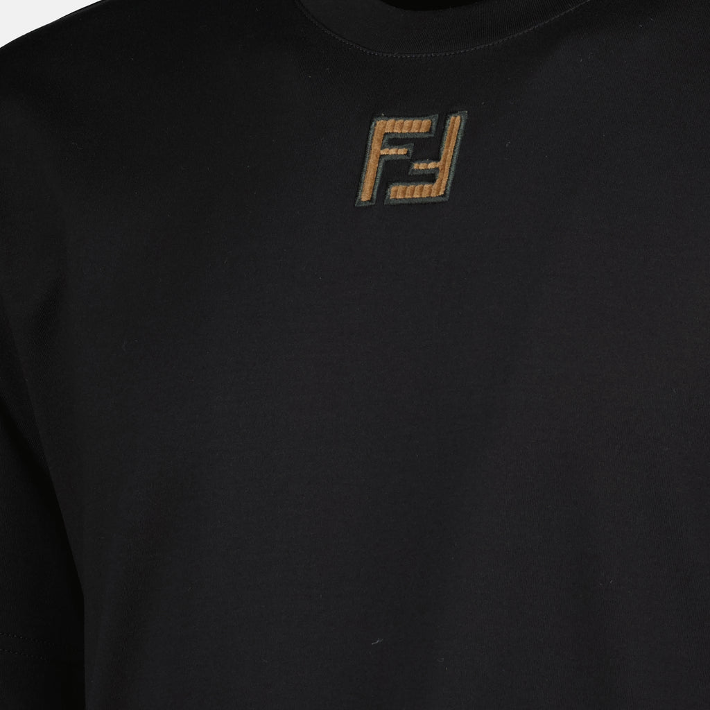 Image de l'article T-shirt noir en coton de la marque Fendi pour Homme - Saison Printemps-Été 2026 - Vue détaillée_1