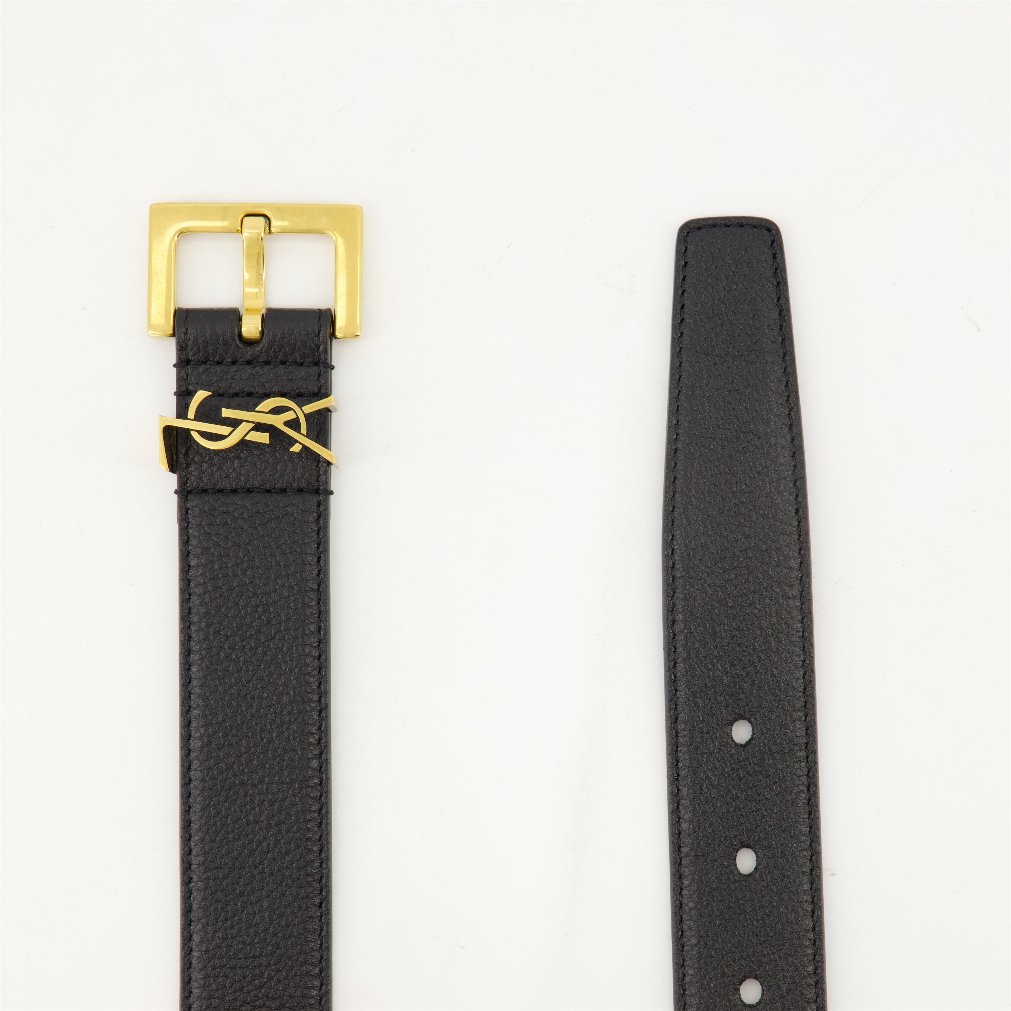 Ceintures Ceinture Cassandre en cuir Saint Laurent Noir Femme