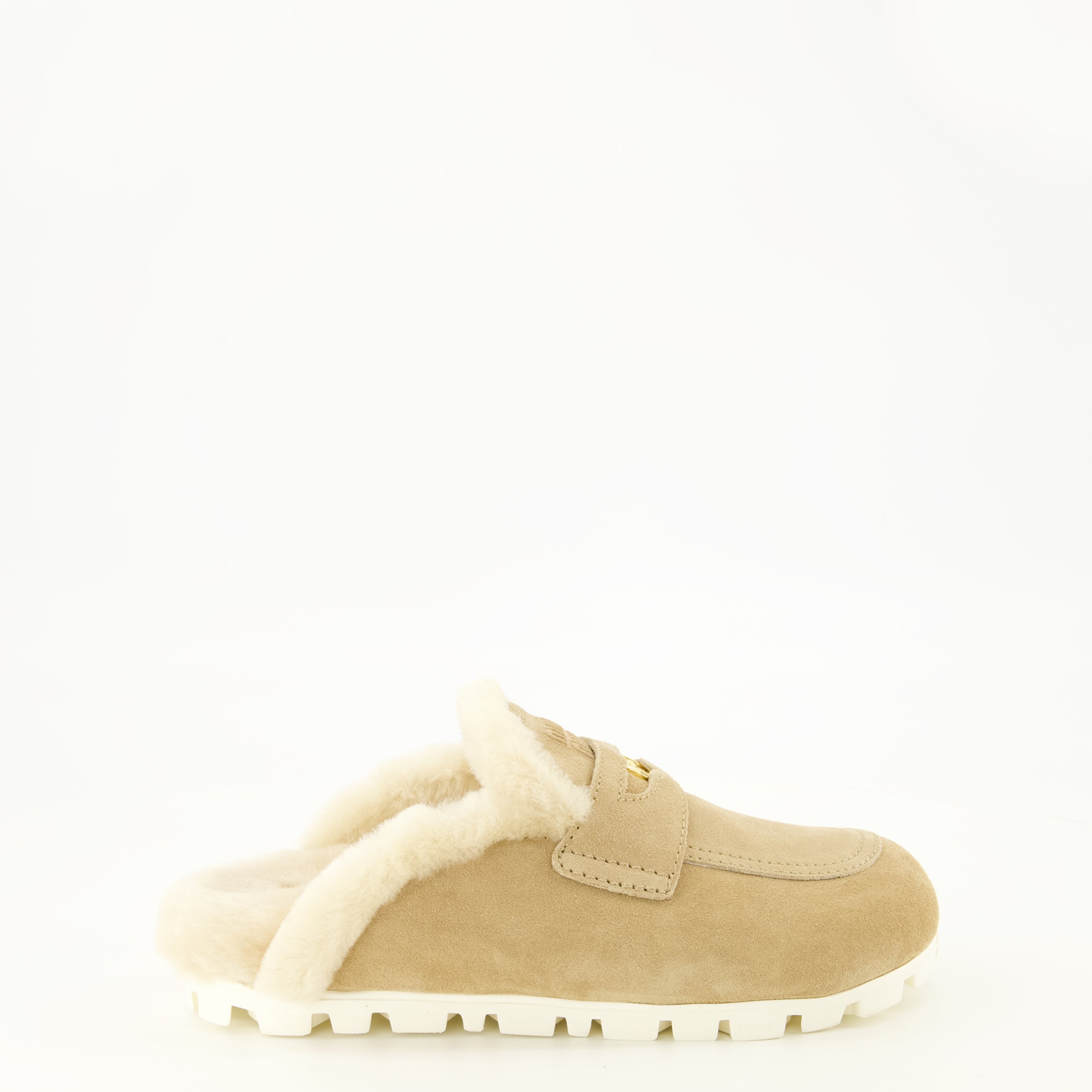 Chaussures ouvertes Mules de Pêlo Bege Miu Miu Beige Femme