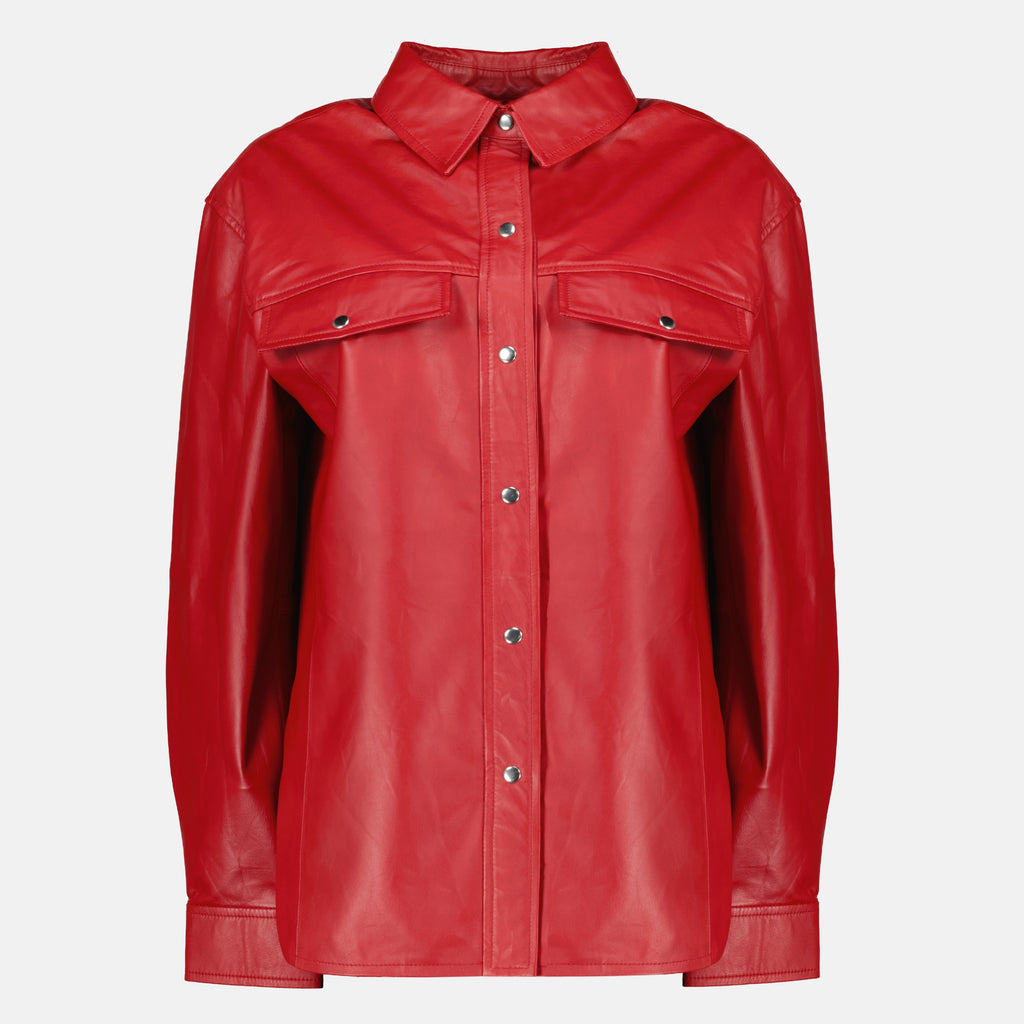 Manteaux Surchemise en cuir rouge Iro Rouge Femme