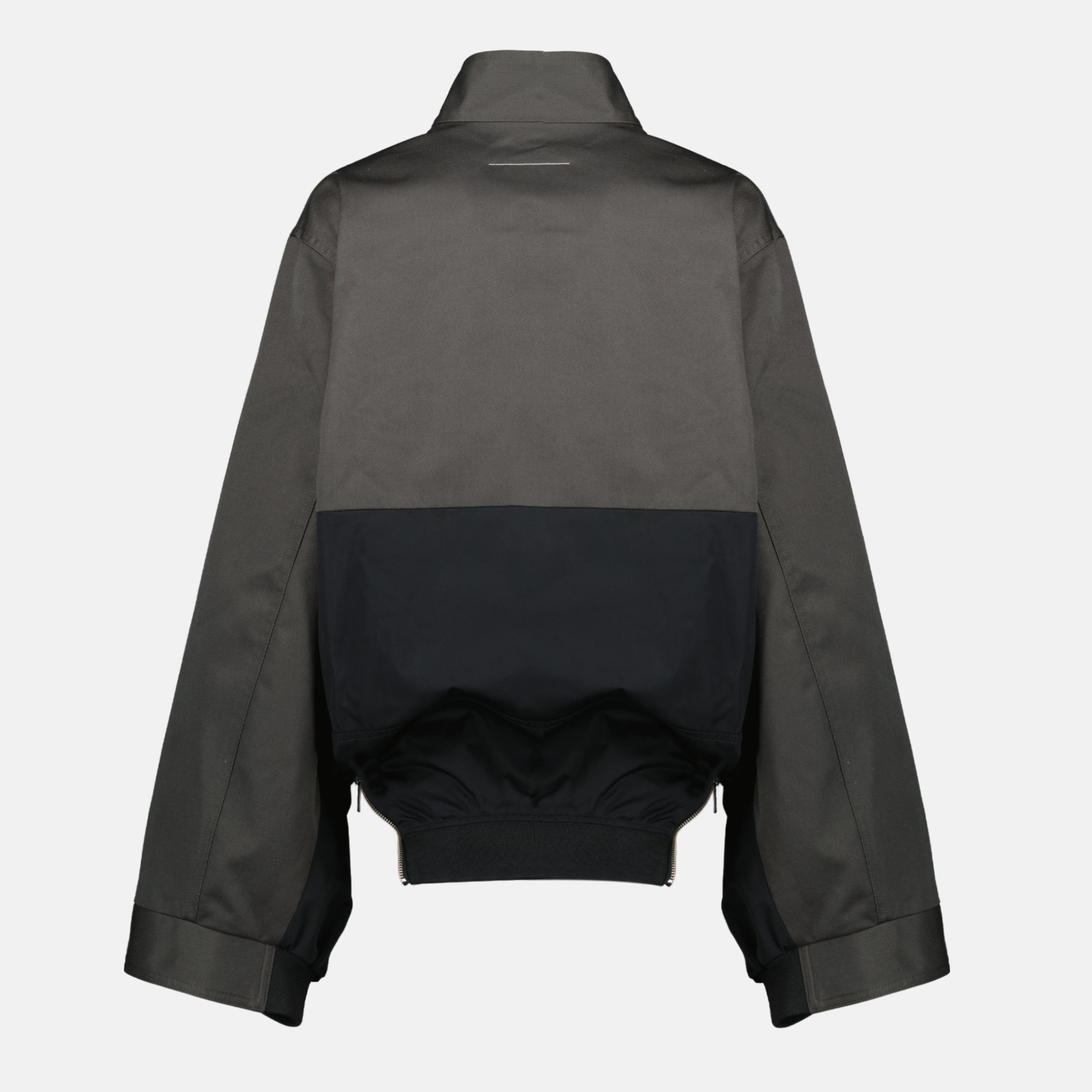 Image de l'article Veste zippé bicolore noir et gris de la marque Mm6 pour Femme - Saison Printemps-Été 2026 - Vue de Dos