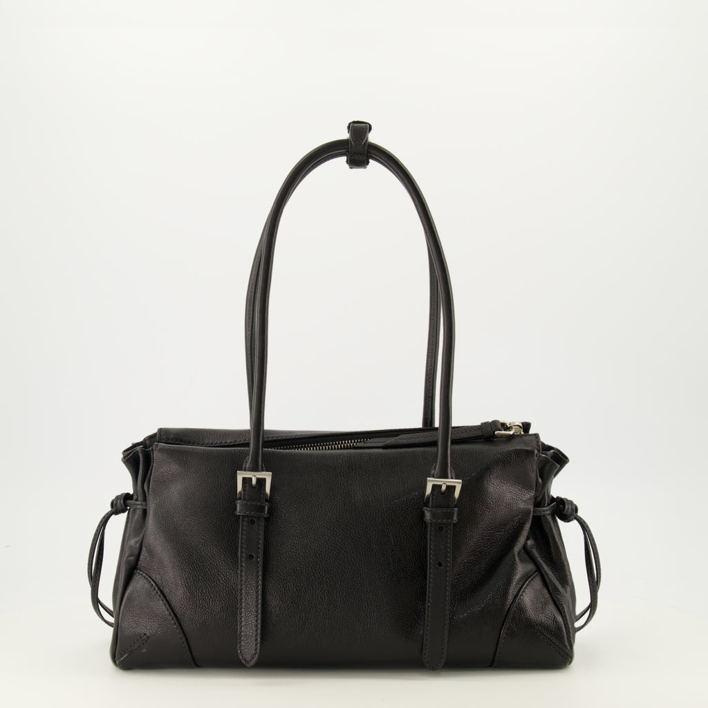 Sacs à main et épaule Bolsa de Couro Envelhecido Preta Bonnie Prada Noir Femme