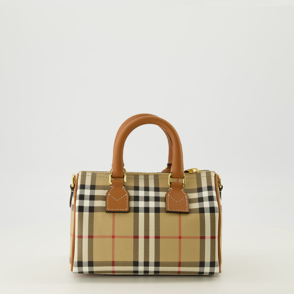 Image de l'article Mini sac Bowling Check de la marque Burberry pour Femme - Saison Printemps-Été 2026 - Vue de Dos