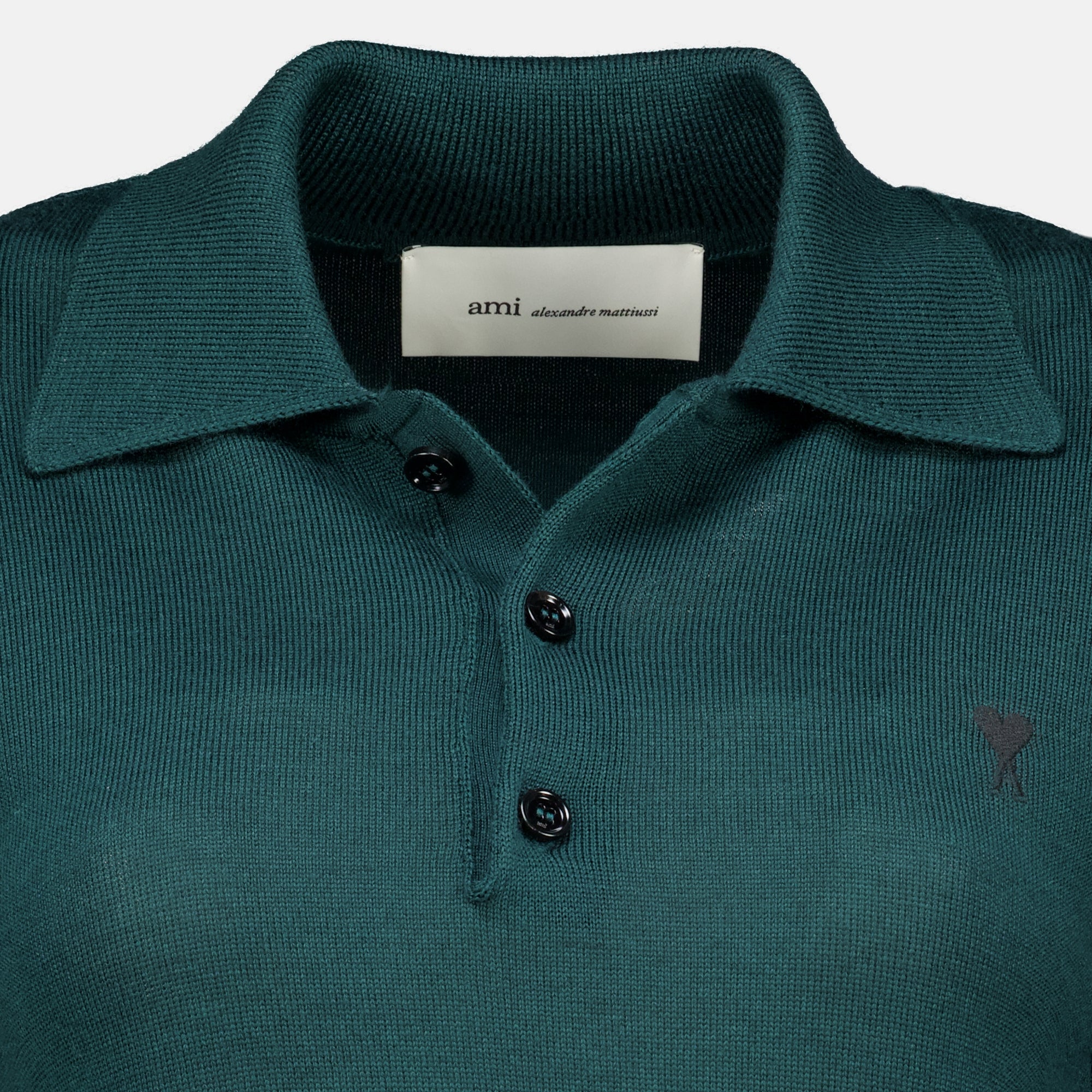 Polos Polo de Coração Verde AMI em Lã Ami PARIS Vert Femme
