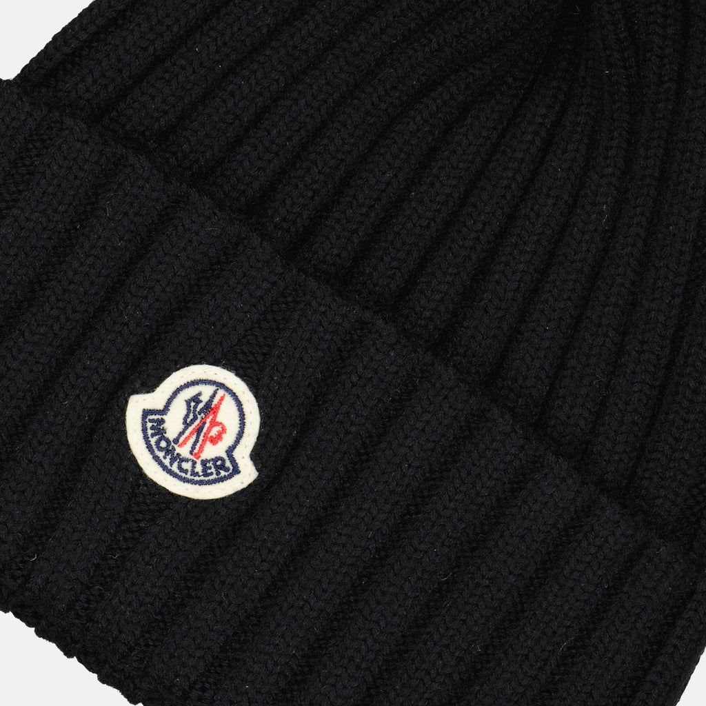 Chapeaux, casquettes et bonnets Bonnet à pompon Moncler Noir Femme