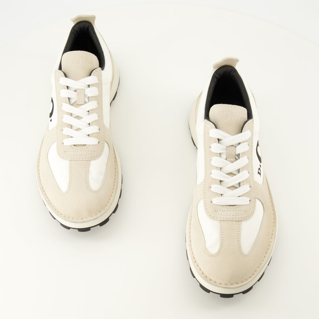 Baskets 디올 스쿼시 베이지 스니커즈 스웨이드 송아지가죽 Dior Blanc Homme