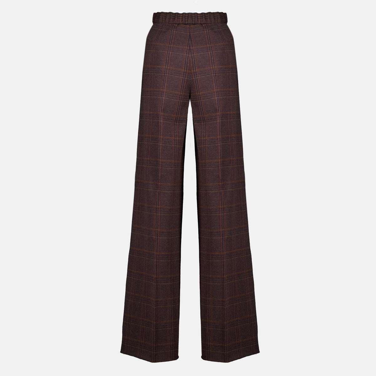 Pantalons Pantalon large à carreaux Max Mara Marron Femme