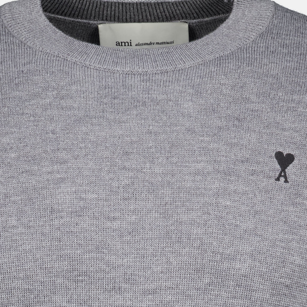 Maille Suéter Gris de Lana Ami PARIS Gris Homme