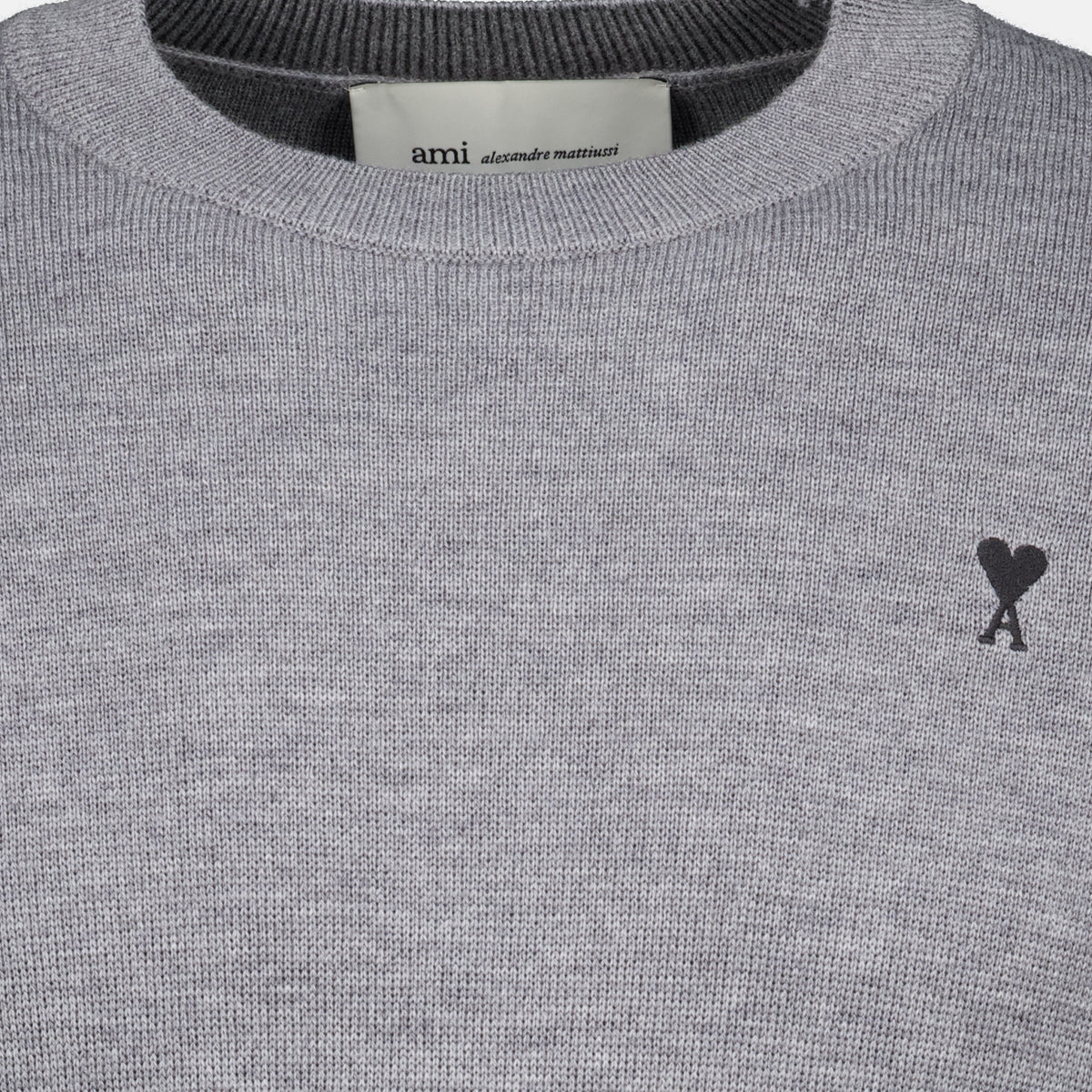 Maille Pull gris en laine Ami PARIS Gris Homme