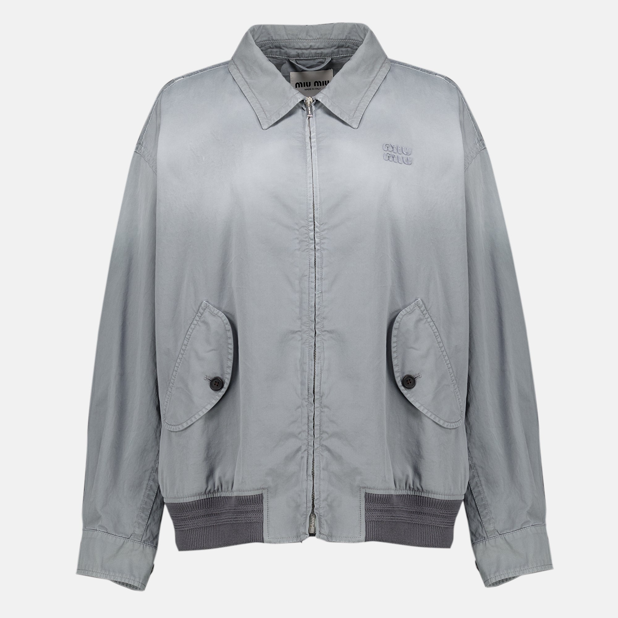 Vestes Casaco Cinza Antigo em Twill Miu Miu Gris Femme