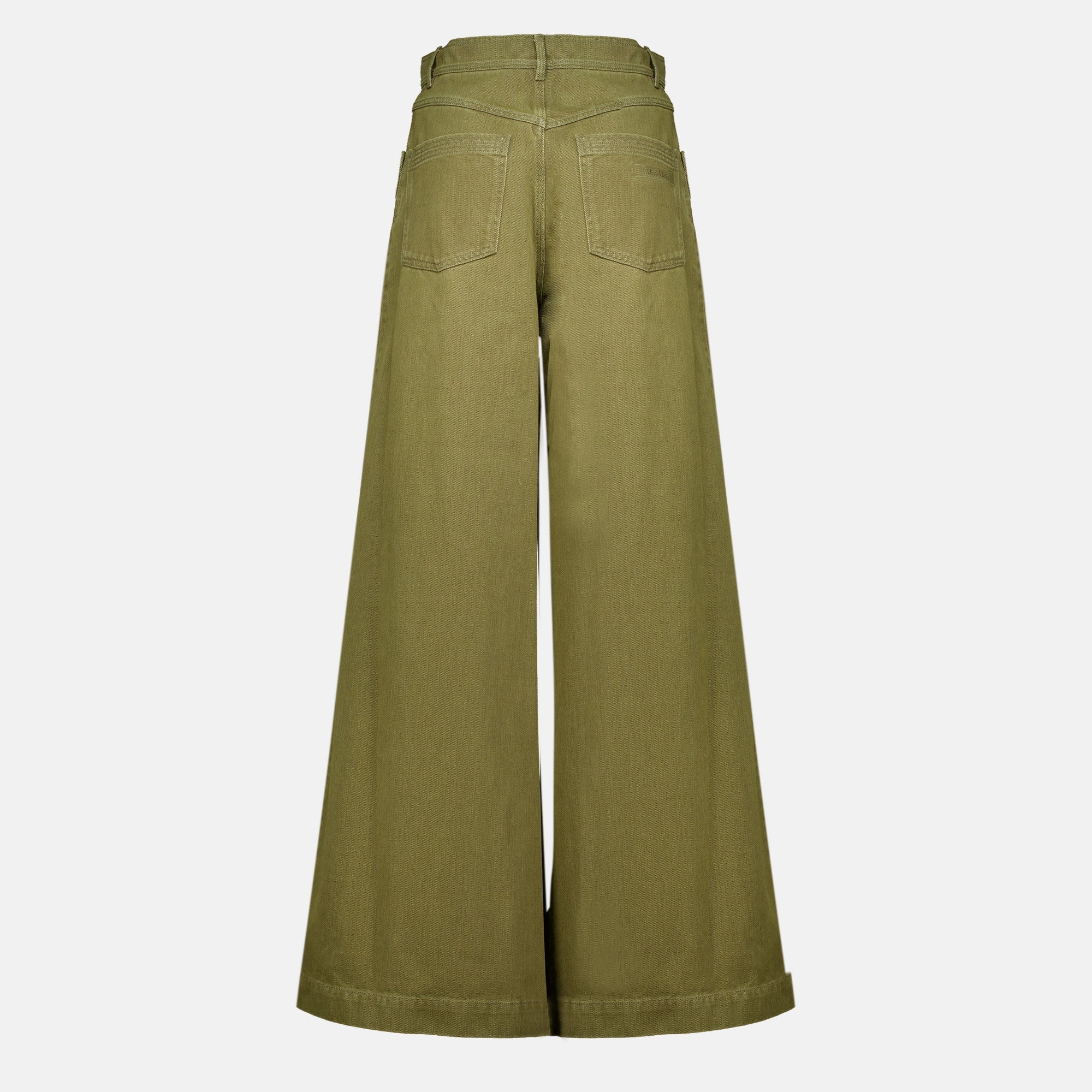 Pantalons 카키 코튼 불 팬츠 Max Mara Kaki Femme