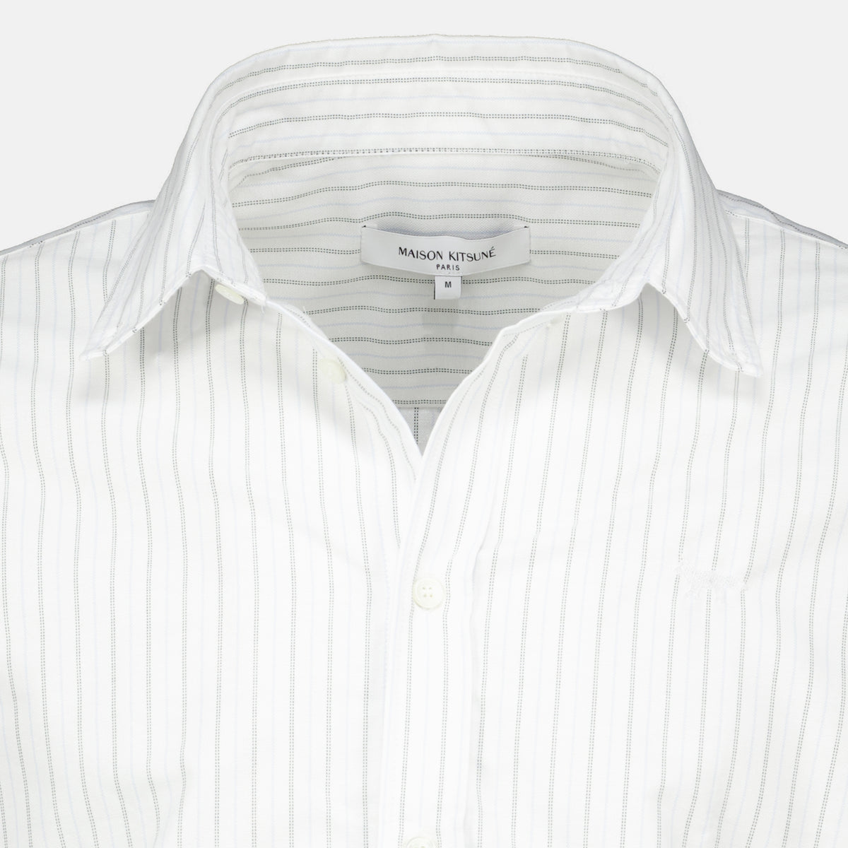 Chemises Chemise rayée en coton Maison Kitsune Blanc Homme