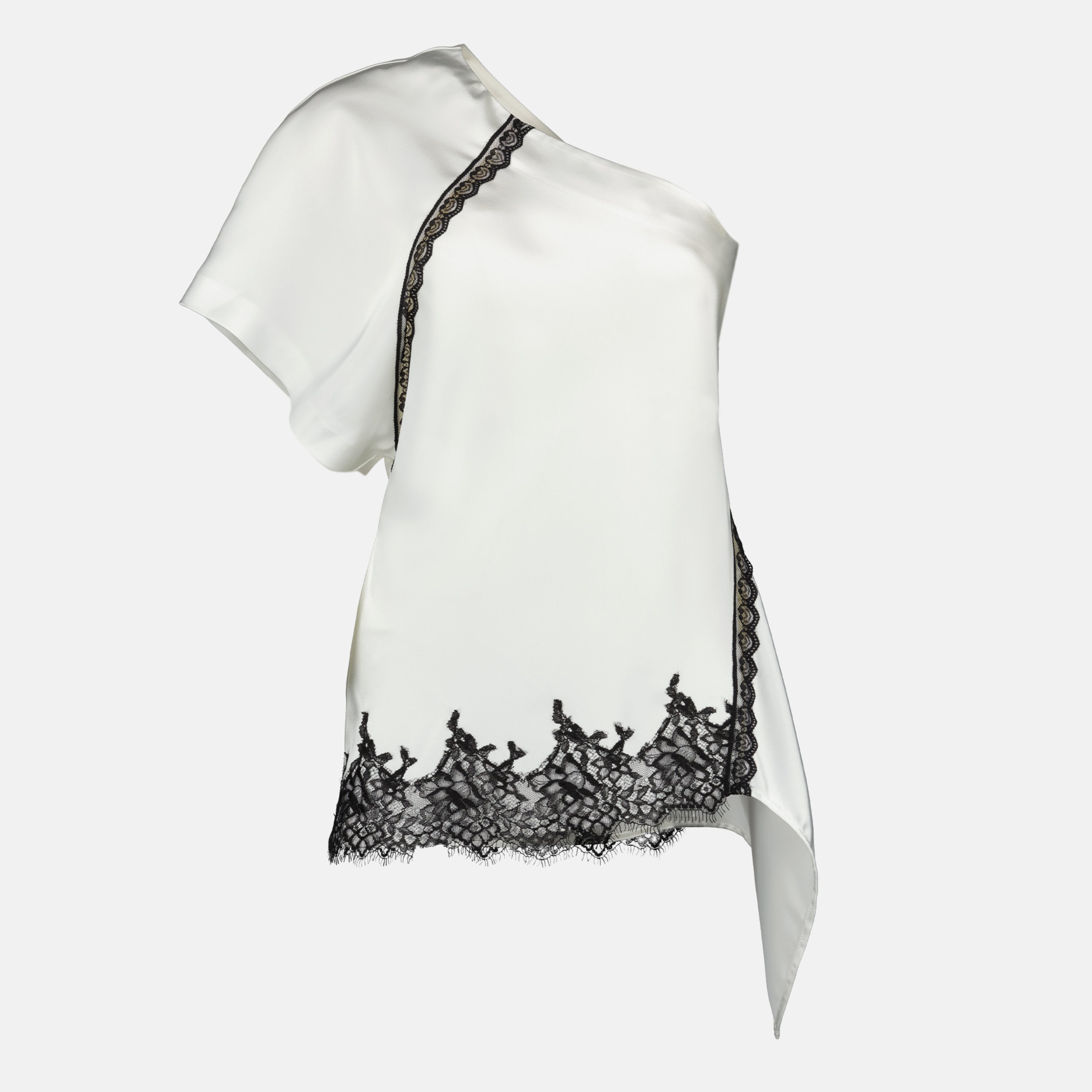 Tops Top Assimétrico Branco de Cetim Iro Blanc Femme