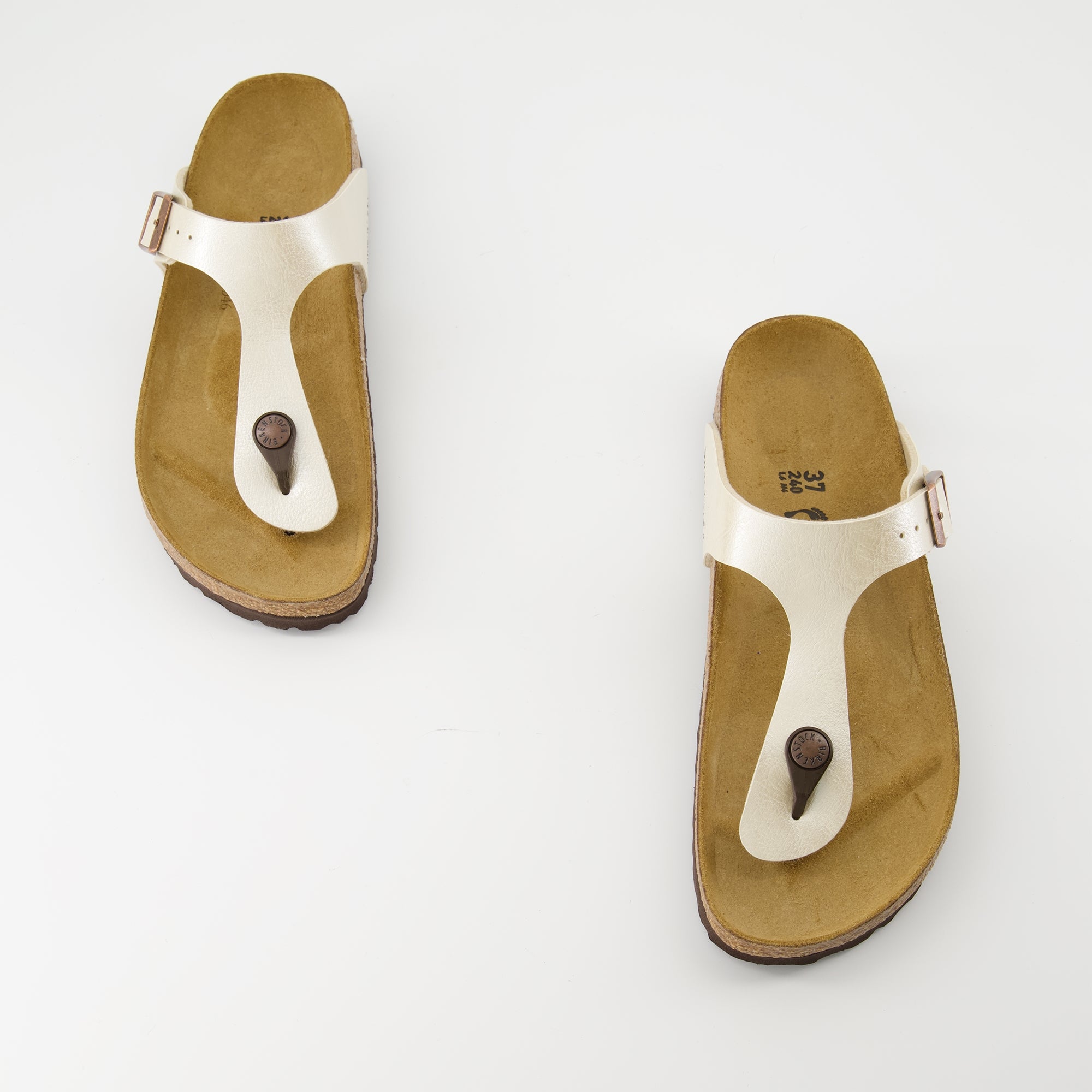 Chaussures ouvertes Tongs Gizeh Birkenstock Blanc Femme