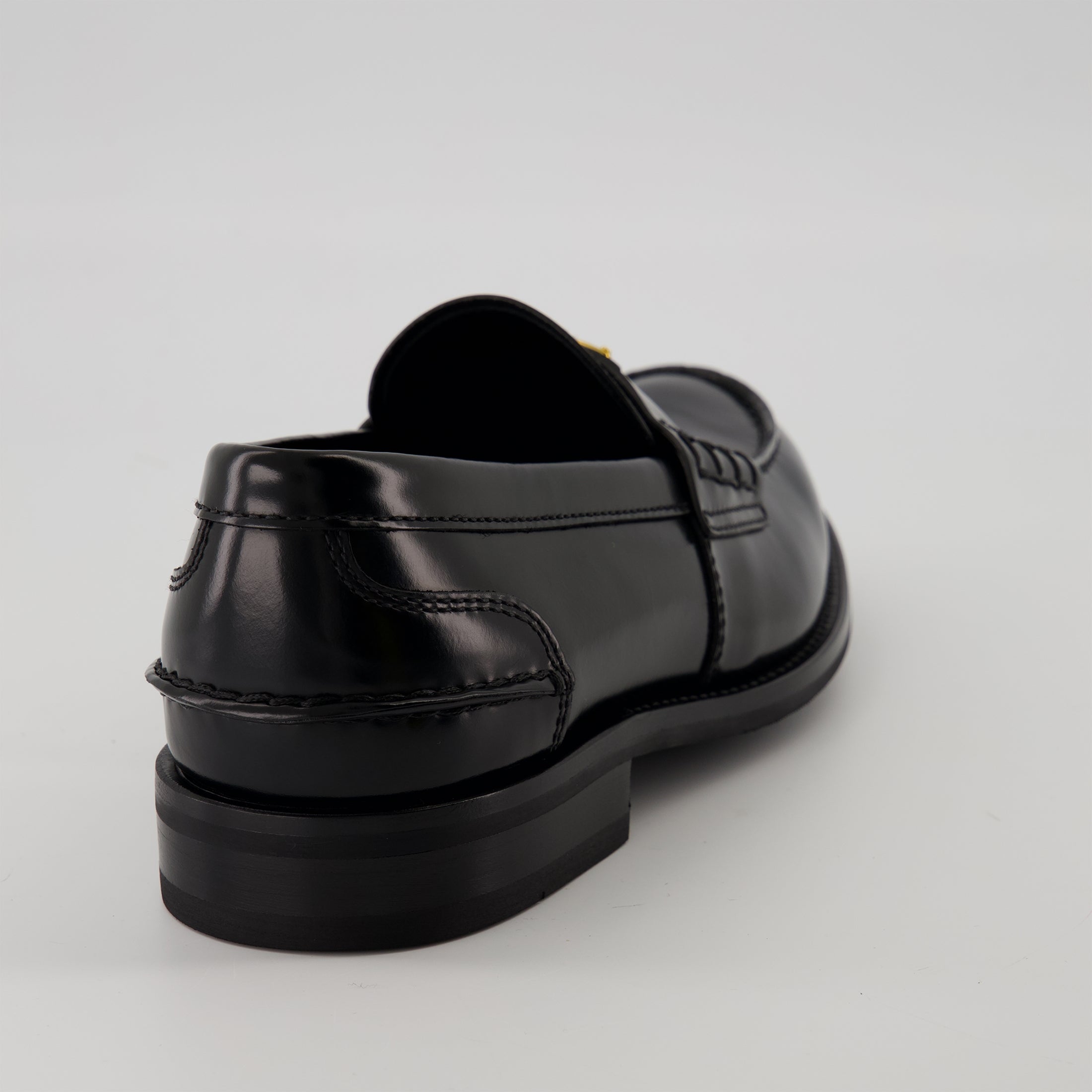 Loafers Brushed Leather Loafers Prada Black Men