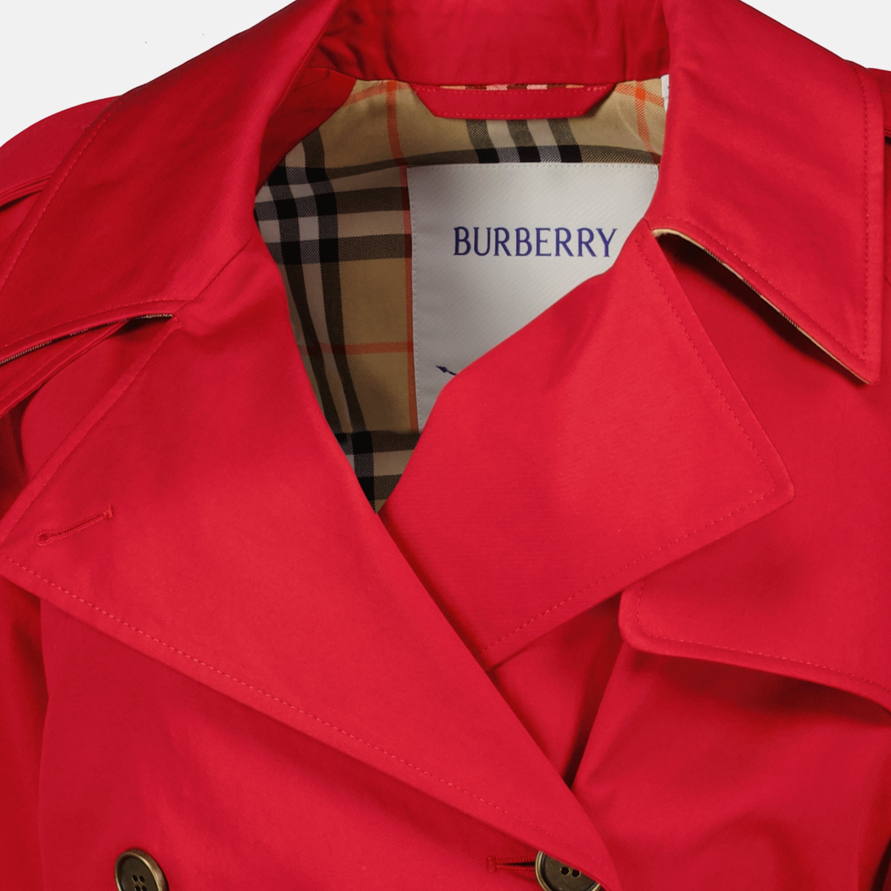 Manteaux Trench Castleford Burberry Rouge Femme