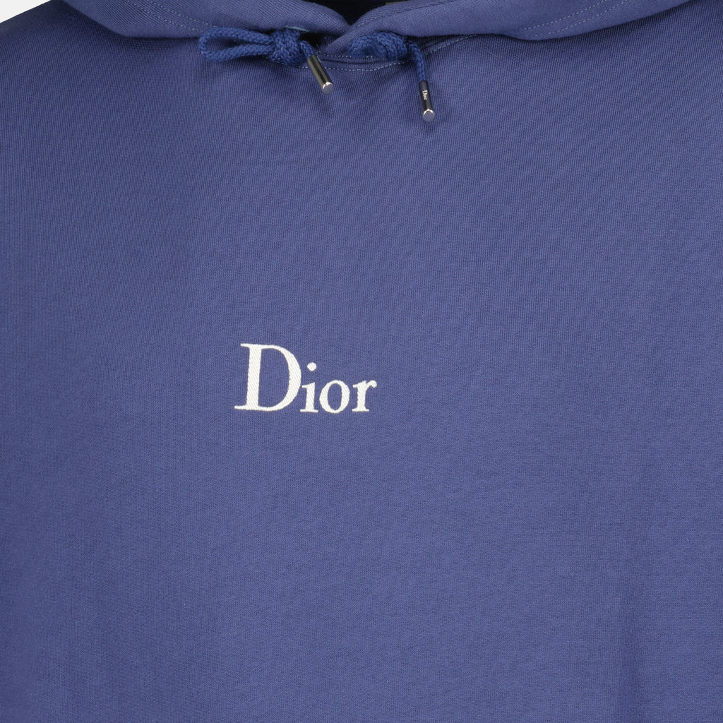Sweatshirts 자수 장식이 있는 네이비 블루 후디 Dior Bleu foncé Homme