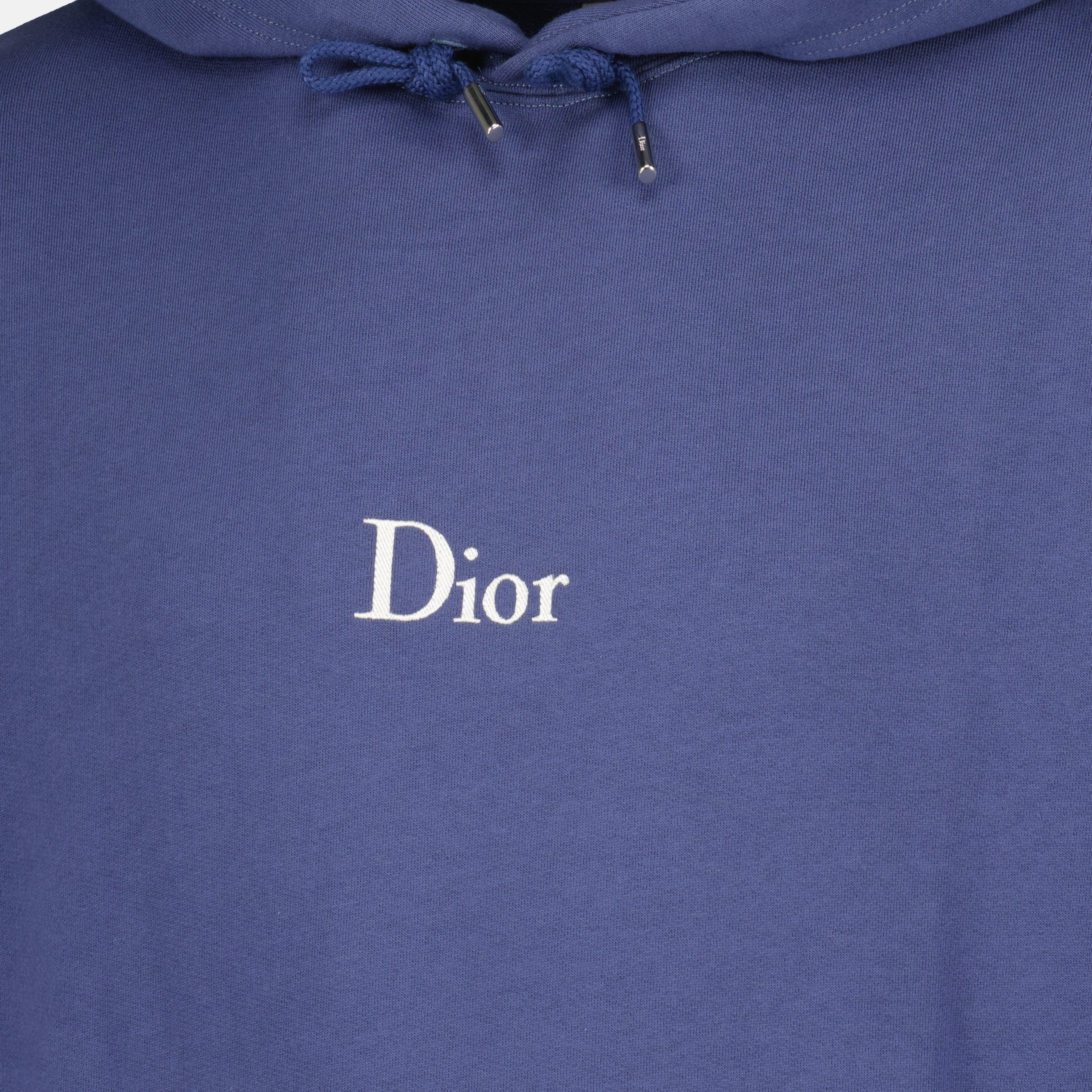 Sweatshirts 자수 장식이 있는 네이비 블루 후디 Dior Bleu foncé Homme