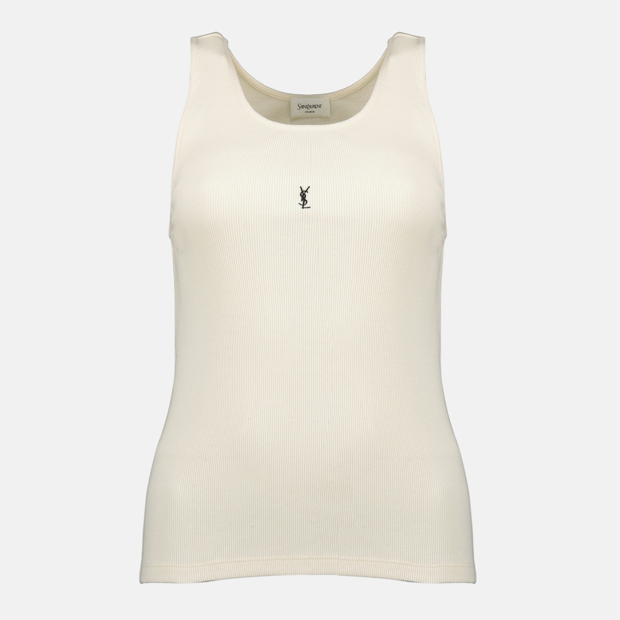 Image de l'article Débardeur Cassandre beige de la marque Saint Laurent pour Femme - Saison Printemps-Été 2026 - Vue de Face