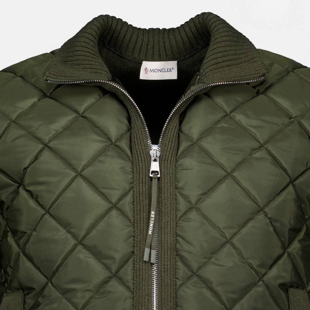 Vestes Cardigã Bicolor em Caqui Moncler Vert Homme