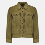 Vestes Chaqueta de Ante Verde Oliva Liam Officine Générale Kaki Homme