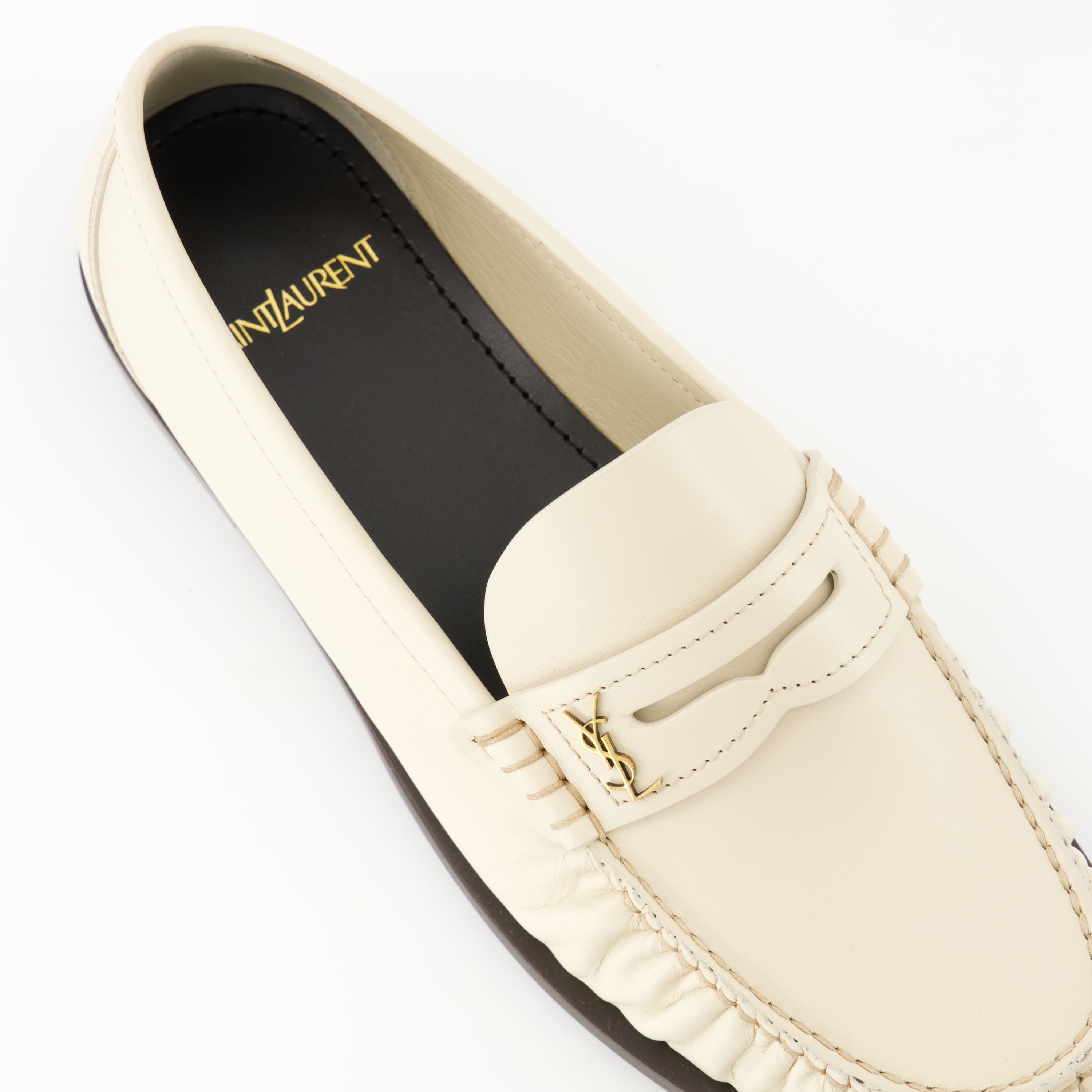 Loafers Laurent Loafers Saint Laurent White Women