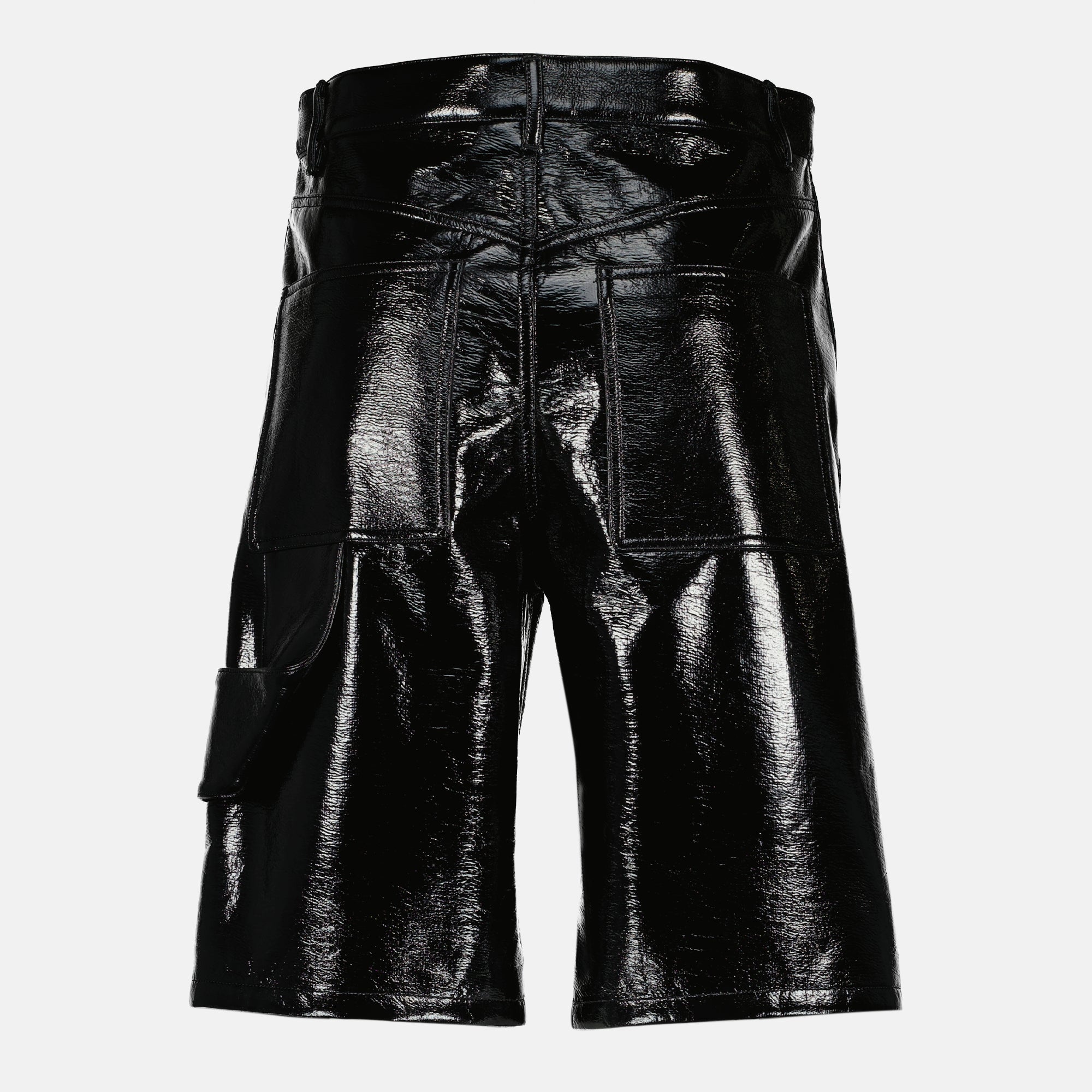 Bild des schwarzen Vinyl-Hammer-Shorts von Courrèges für Frauen - Frühjahr-Sommer 2026 - Rückansicht