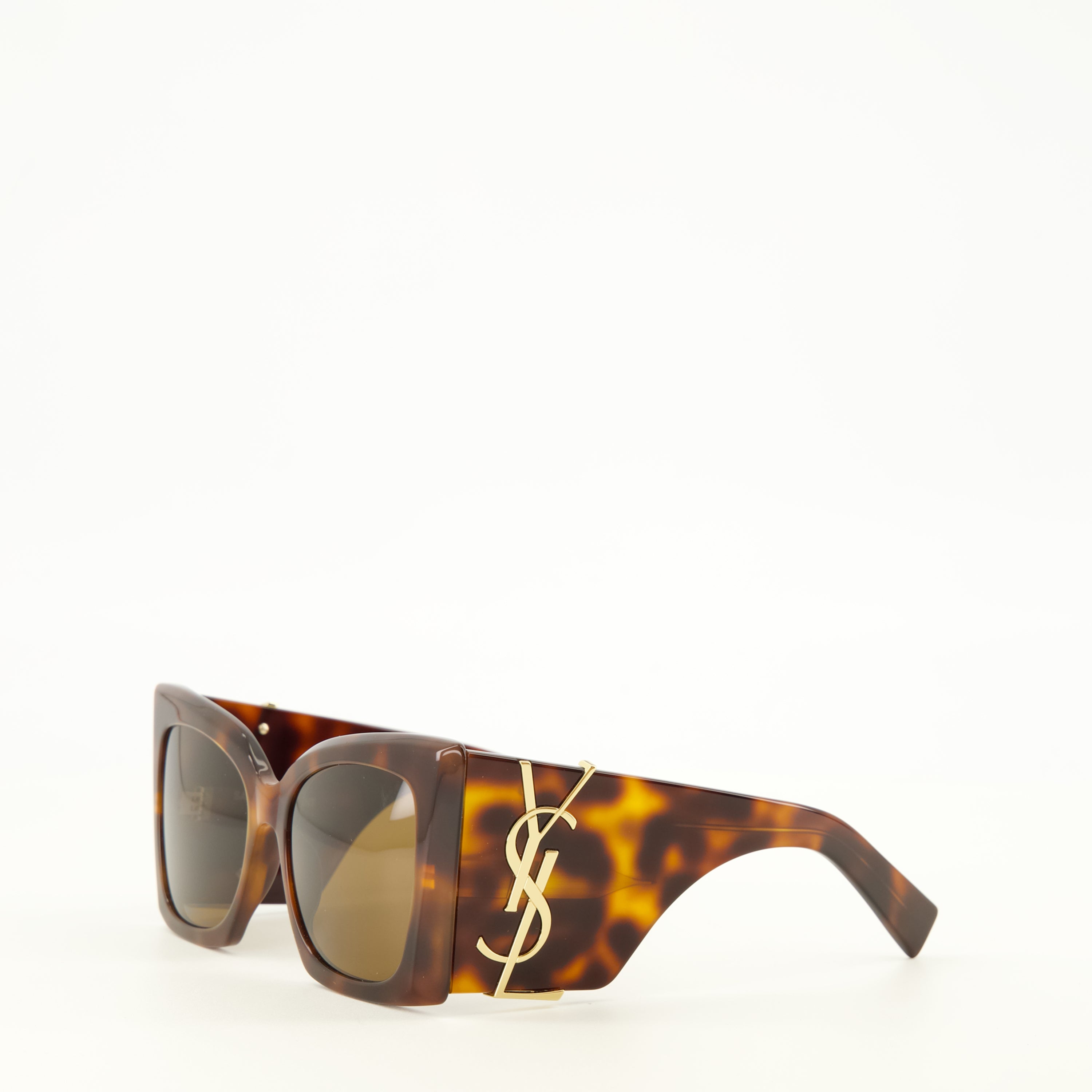 Lunettes SL M119 Blaze Sunglasses Saint Laurent Marron Unisexe