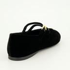 Flache schuhe Samt Balletschuhe Prada Schwarz Femme