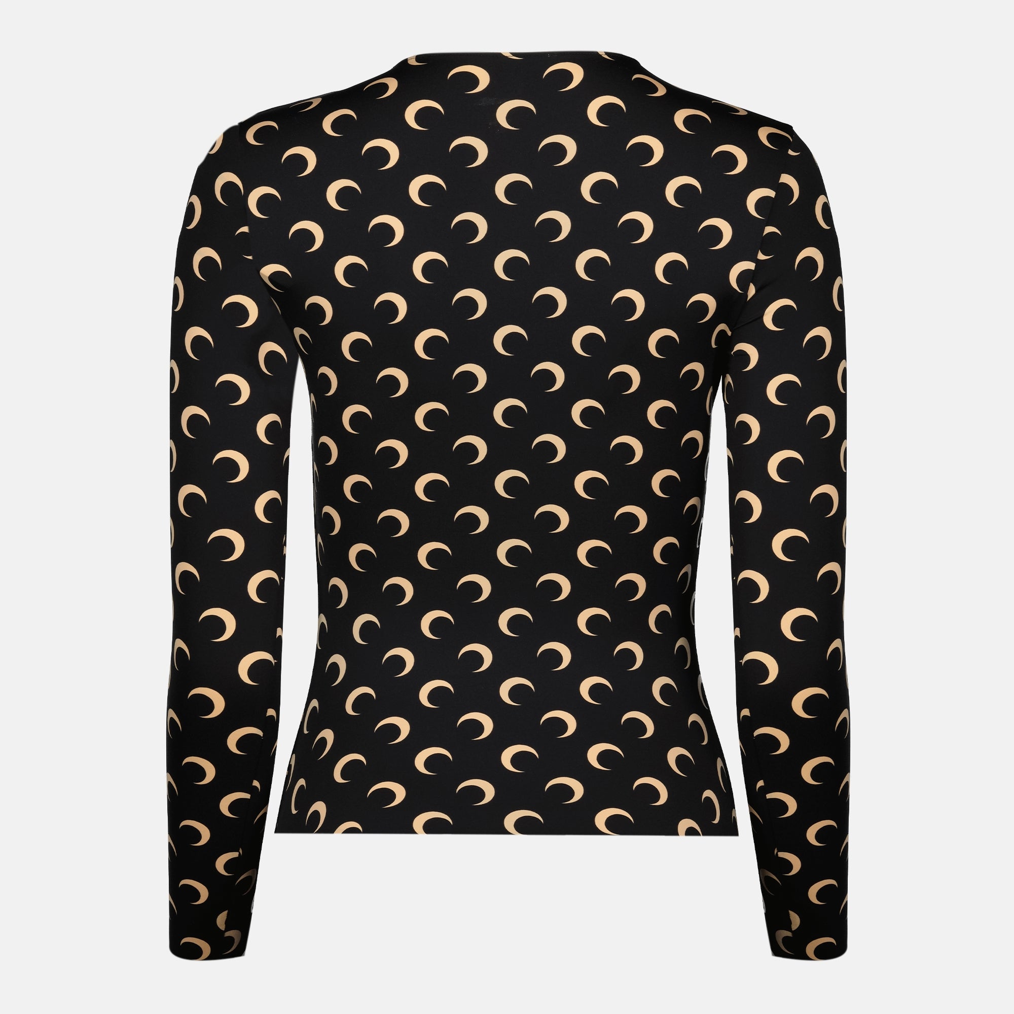 Image de l'article Top Jersey Moon noir et beige de la marque Marine Serre pour Femme - Saison Automne-Hiver 2025 - Vue de Dos