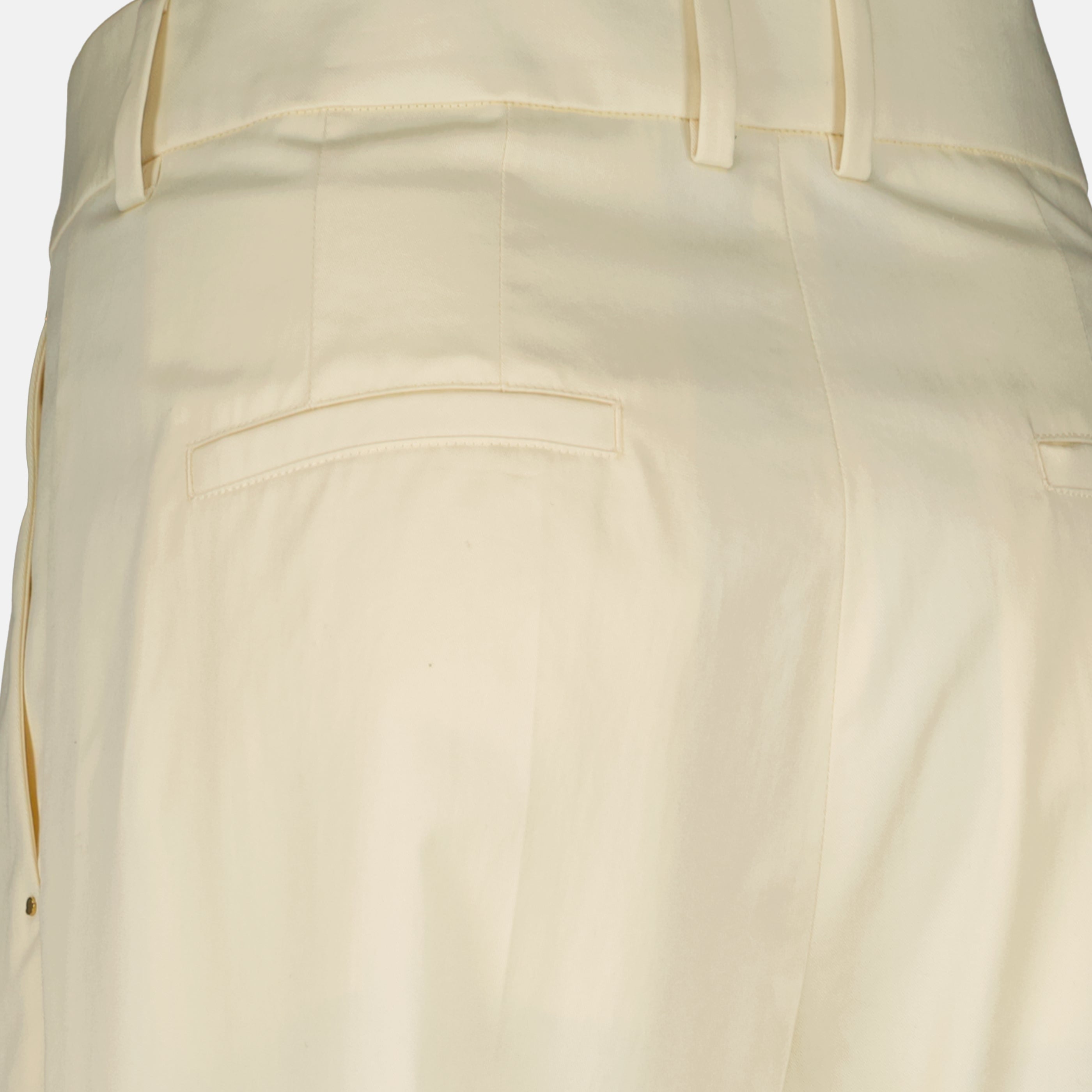 Pantalons Pantalon lare en gabardine de coton blanc Moncler Blanc Femme