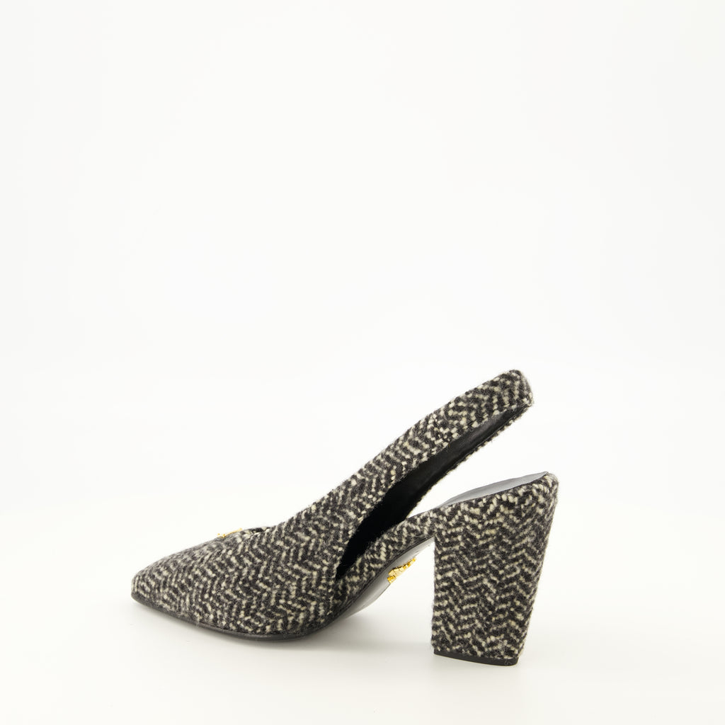Escarpins 체브론 힐 Prada Gris Femme
