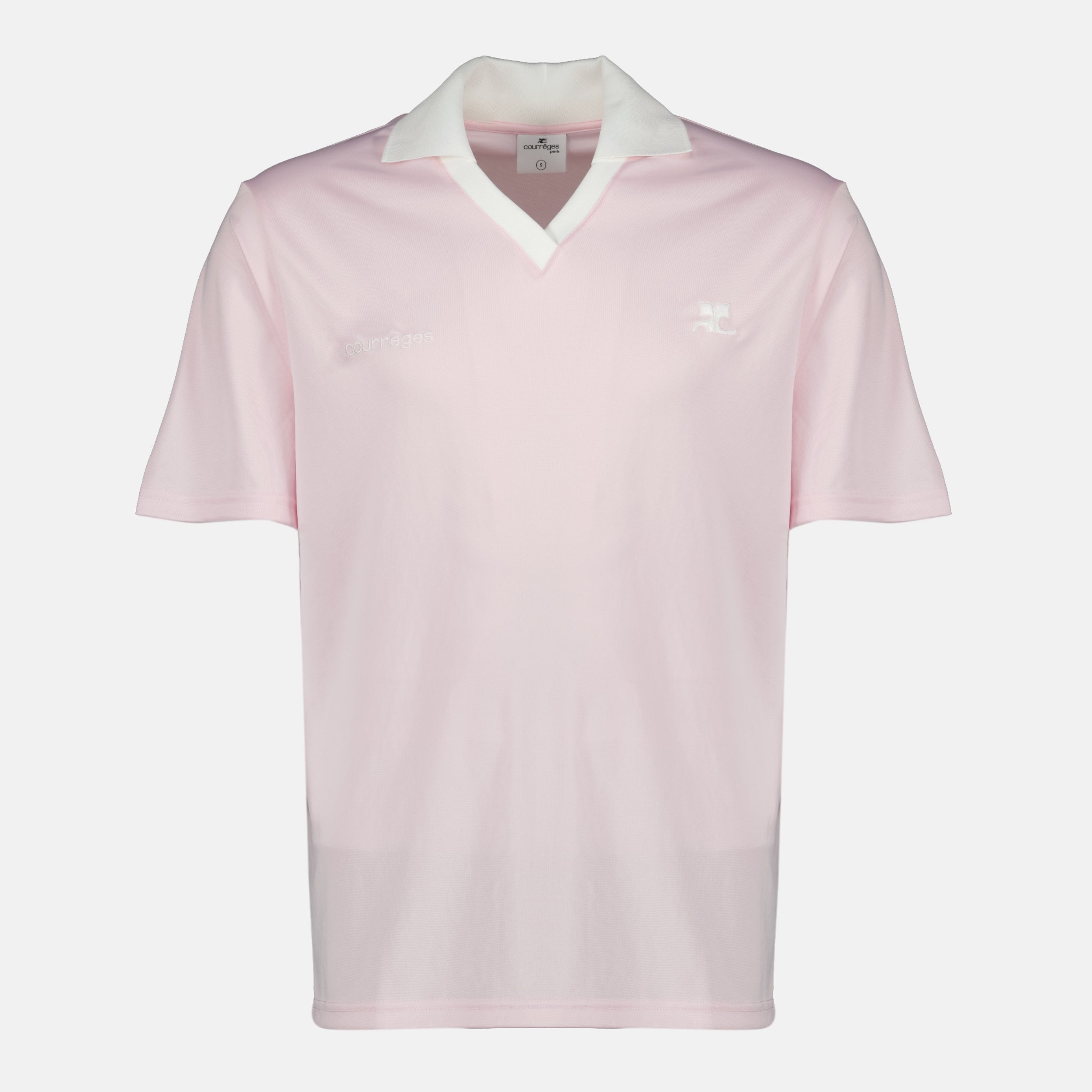 Bild des pinken AC Sport-T-Shirts für Herren der Marke Courrèges - Saison Frühling-Sommer 2026 - Vorderansicht