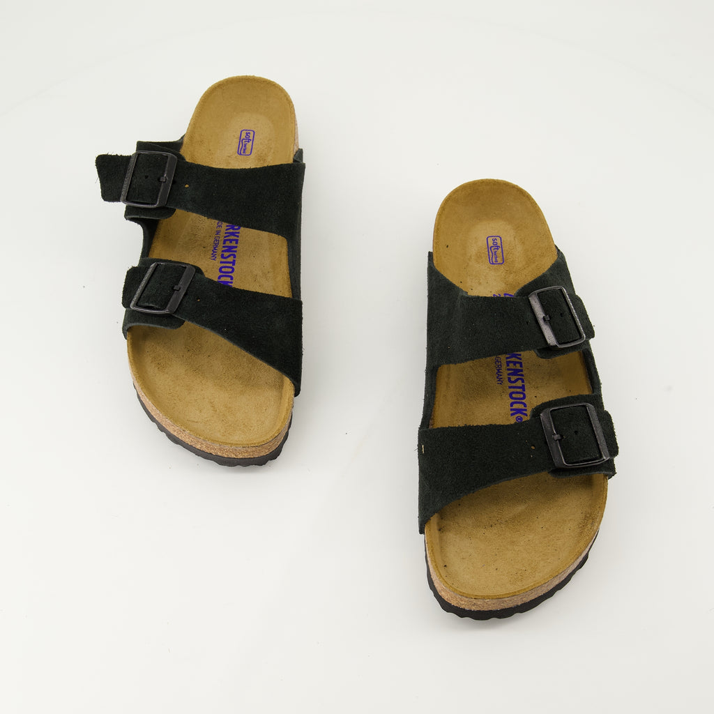 Open shoes Arizona Slippers Birkenstock Black Homme