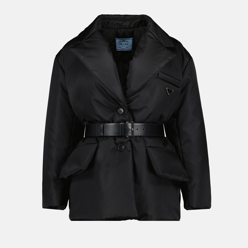 Coats Doudoune en Re-Nylon Prada Black Femme