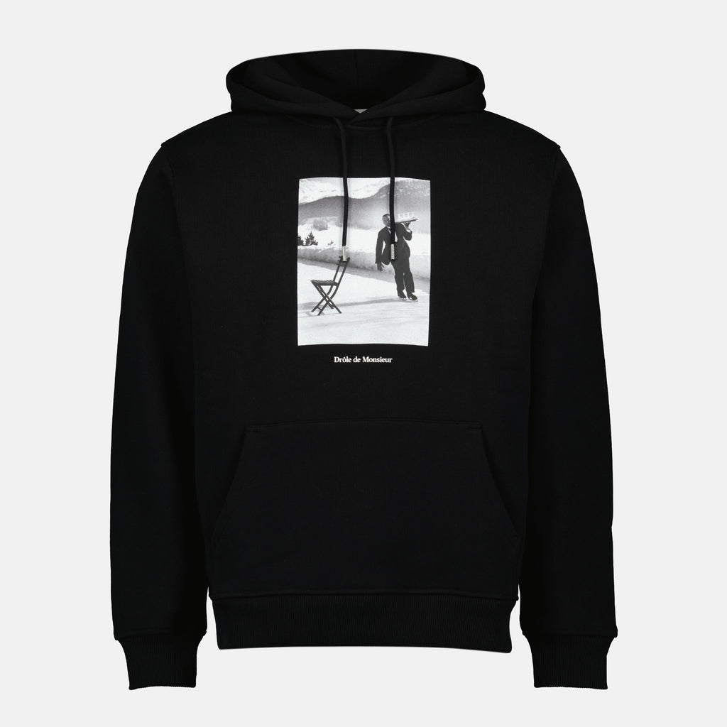 Bild des Drole De Monsieur Marken-Slogan-Hoodies für Herren - Herbst-Winter 2025 Saison - Frontansicht