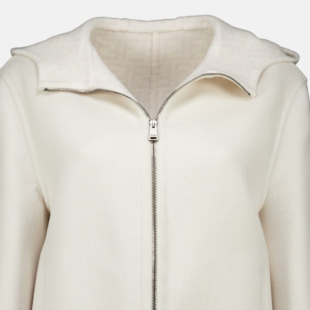Vestes 화이트 FF 주카 울 재킷 Fendi Blanc Femme