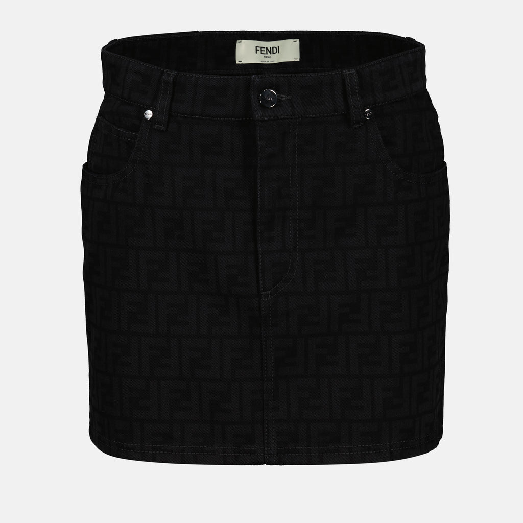 Gonne Gonna Denim FF Fendi Nero Donne