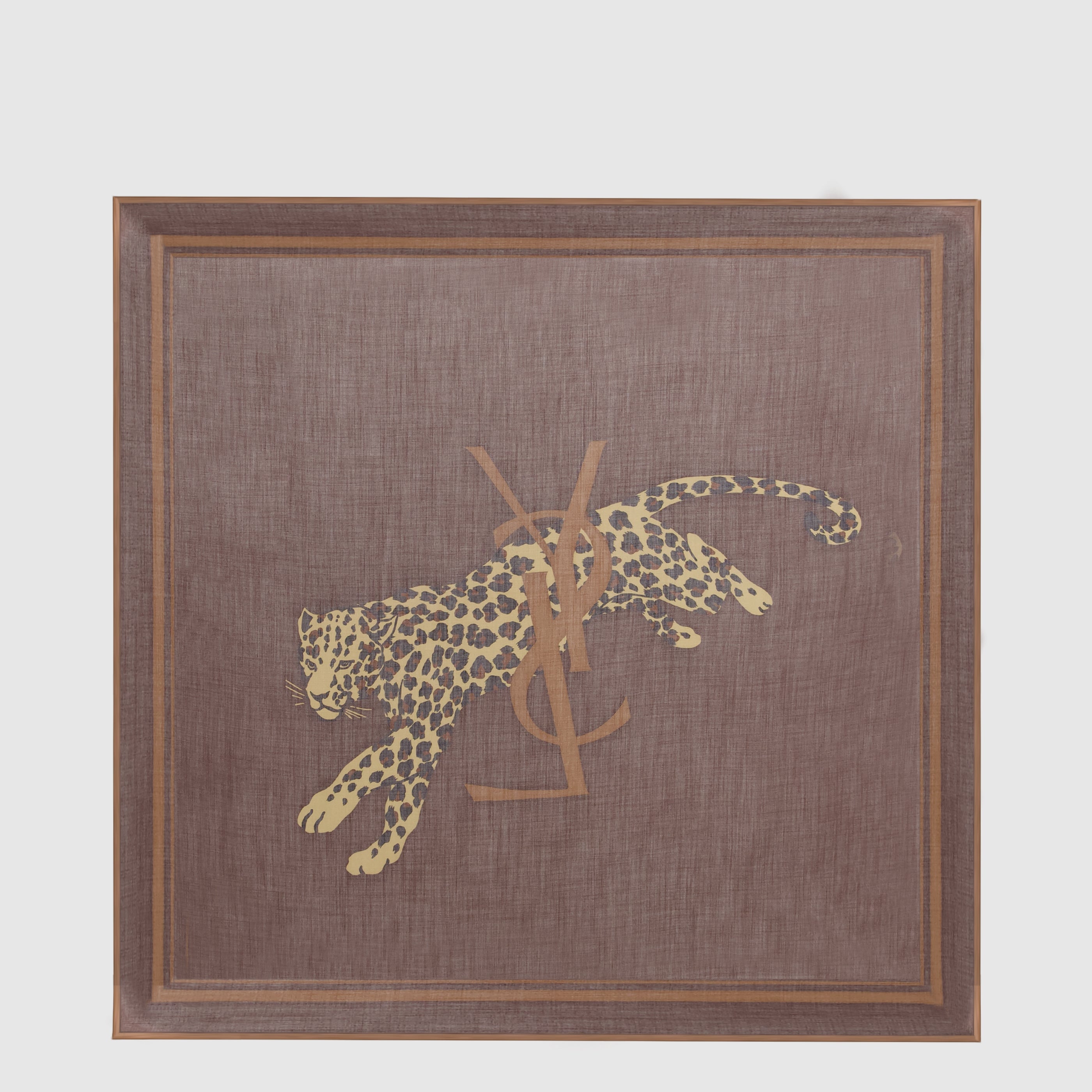 Image de l'article Carré Cassandre en sergé de laine marron de la marque Saint Laurent pour Femme - Saison Printemps-Été 2026 - Vue de Dos