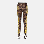 Pants Leopard Barocco Leggings Versace Brown Femme
