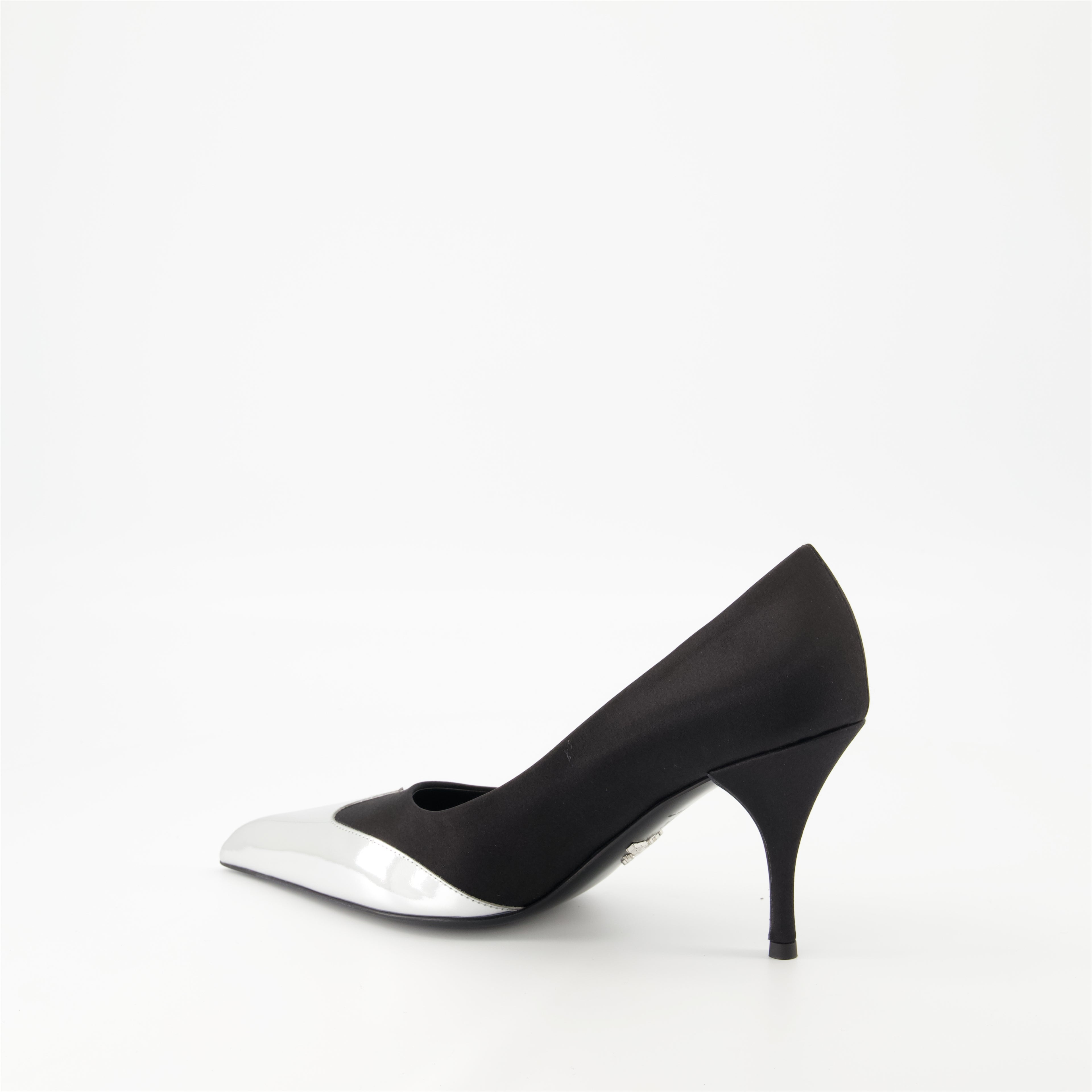 Heels Satin and leather pumps Prada Black Femme