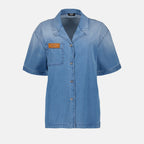 Hemden Chemise en denim Versace Blau Femme