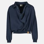 Image of the Dior Men’s Navy Blue Cowl Neck Sweatshirt - Spring-Summer 2026 - Front View