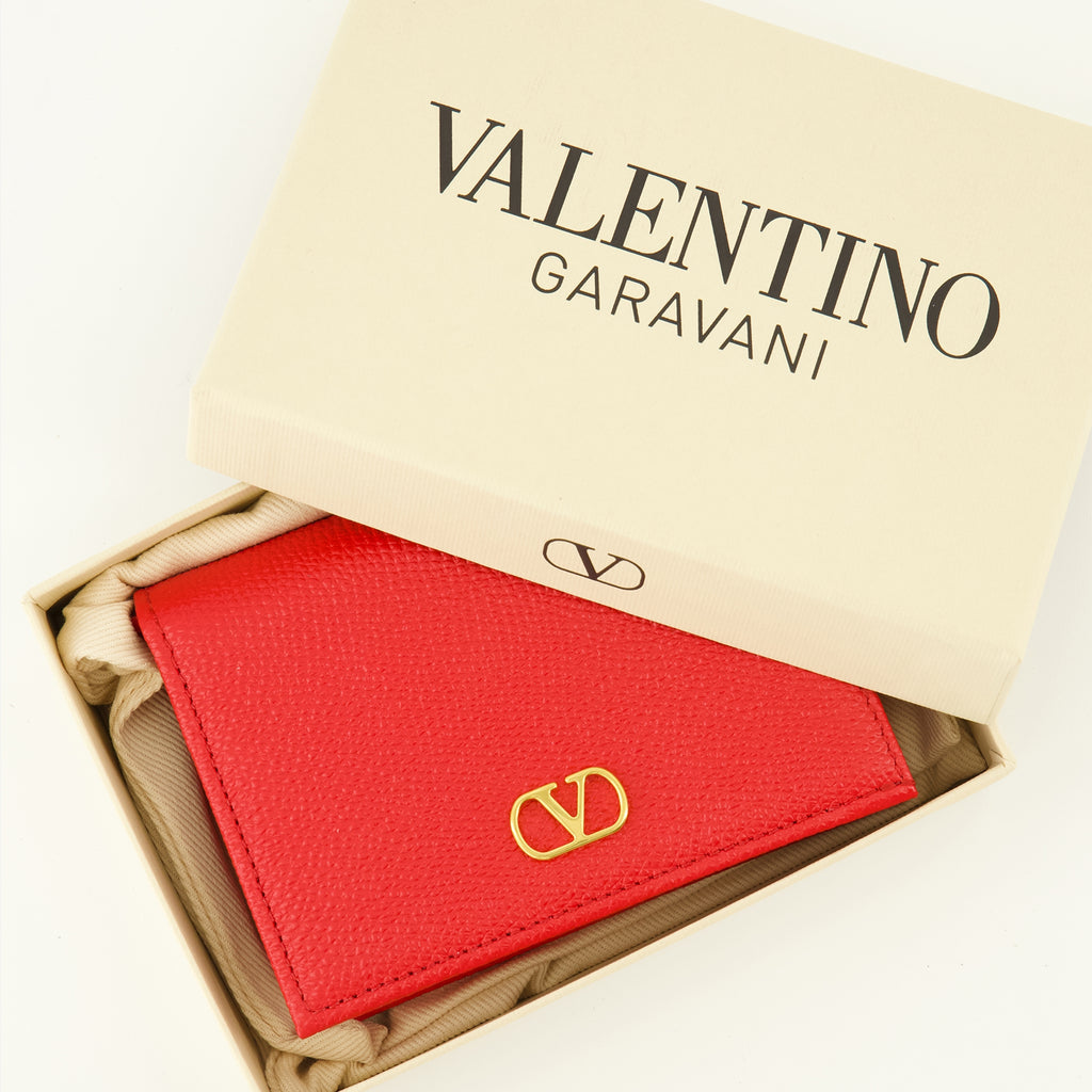 Petite maroquinerie Portefeuilles VLogo en cuir rouge Valentino Garavani Rouge Femme