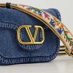Sacs à main et épaule Sac VLogo en denim Valentino Garavani Bleu foncé Femme