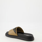 Open shoes Fendi Diagonal Sandals Fendi Brown Homme