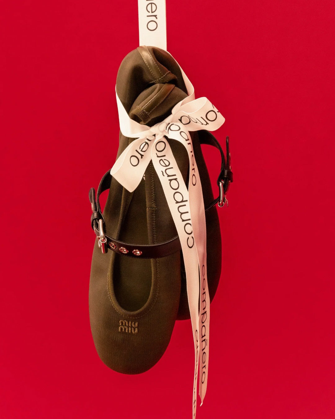 ballerines Miu Miu vert kaki